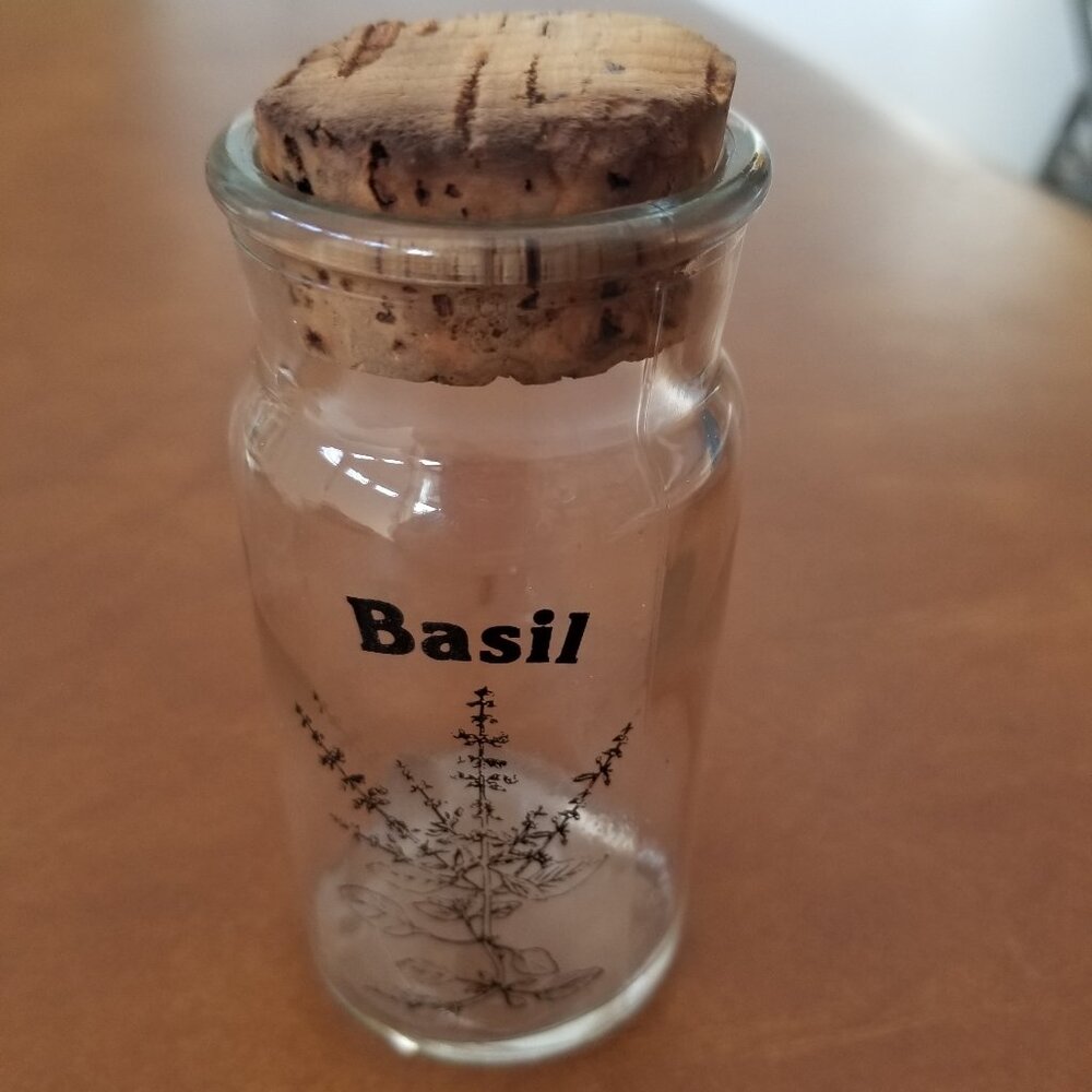 Vintage 1970s Wheaton Spice Jar - Basil